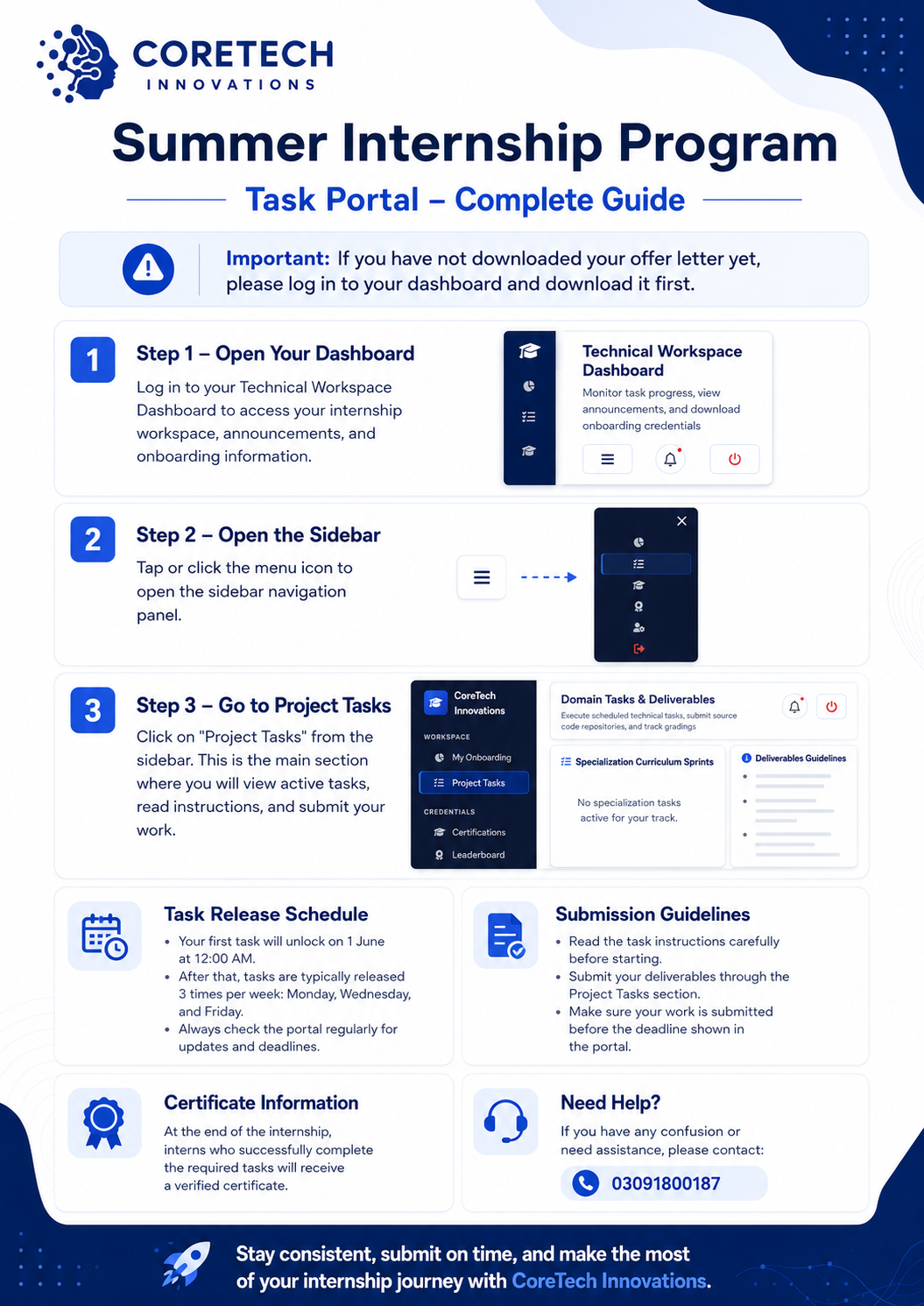 Summer Internship Task Portal Guidance